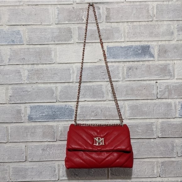 Badgley Mischka red quilted shoulder bag purse‎ - Picture 2 of 7
